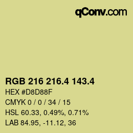 カラーコード: RGB 216 216.4 143.4 | qconv.com