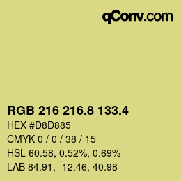 カラーコード: RGB 216 216.8 133.4 | qconv.com