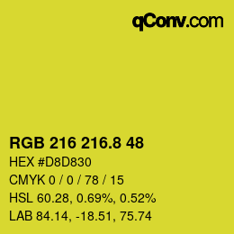 カラーコード: RGB 216 216.8 48 | qconv.com