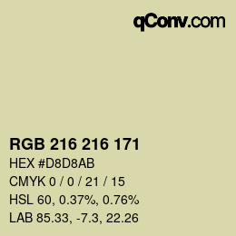 Color code: RGB 216 216 171 | qconv.com