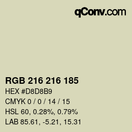 Color code: RGB 216 216 185 | qconv.com