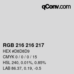 Color code: RGB 216 216 217 | qconv.com