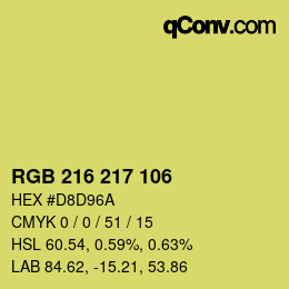 カラーコード: RGB 216 217 106 | qconv.com