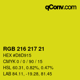 カラーコード: RGB 216 217 21 | qconv.com