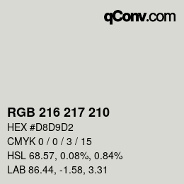 カラーコード: RGB 216 217 210 | qconv.com