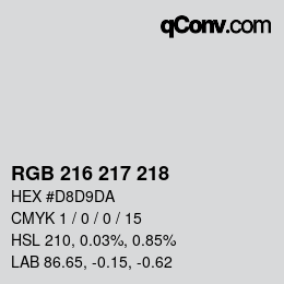 Color code: RGBA 216 217 218 1 | qconv.com