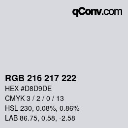 Color code: RGB 216 217 222 | qconv.com