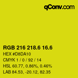 カラーコード: RGB 216 218.6 16.6 | qconv.com