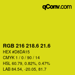 カラーコード: RGB 216 218.6 21.6 | qconv.com
