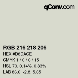 Código de color: RGB 216 218 206 | qconv.com