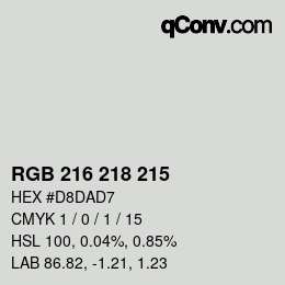 Color code: RGB 216 218 215 | qconv.com