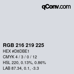 Code couleur: RGB 216 219 225 | qconv.com