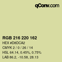 Color code: RGB 216 220 162 | qconv.com