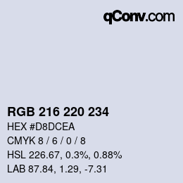 Código de color: RGB 216 220 234 | qconv.com