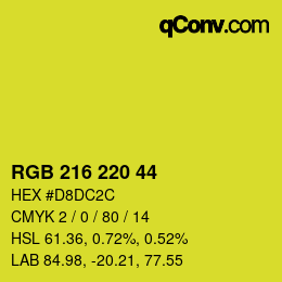 Color code: RGB 216 220 44 | qconv.com
