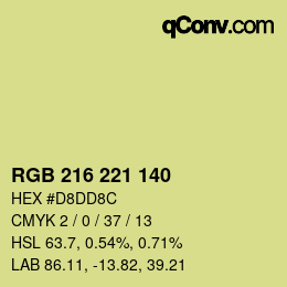 Color code: RGB 216 221 140 | qconv.com