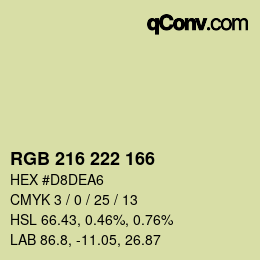 Farbcode: RGB 216 222 166 | qconv.com