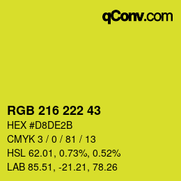 Farbcode: RGB 216 222 43 | qconv.com
