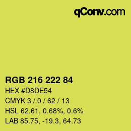 カラーコード: RGB 216 222 84 | qconv.com