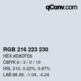 カラーコード: RGB 216 223 230 | qconv.com