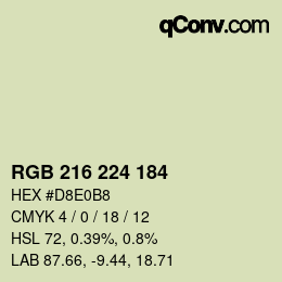 Código de color: RGB 216 224 184 | qconv.com