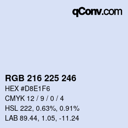 Código de color: RGB 216 225 246 | qconv.com