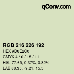 颜色代码: RGB 216 226 192 | qconv.com