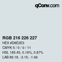 Color code: RGB 216 226 227 | qconv.com