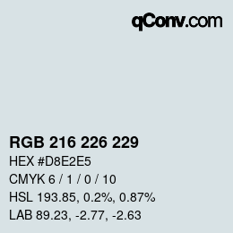 Color code: RGB 216 226 229 | qconv.com
