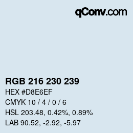 Color code: RGB 216 230 239 | qconv.com