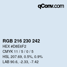 Farbcode: RGB 216 230 242 | qconv.com