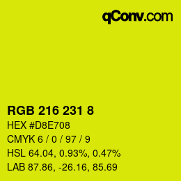 Color code: RGB 216 231 8 | qconv.com