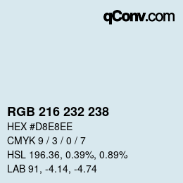 Color code: RGB 216 232 238 | qconv.com