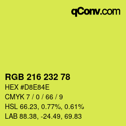 Código de color: RGB 216 232 78 | qconv.com