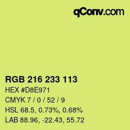 Color code: RGB 216 233 113 | qconv.com