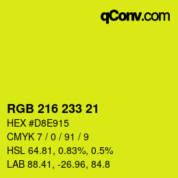 Color code: RGB 216 233 21 | qconv.com
