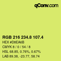 カラーコード: RGB 216 234.8 107.4 | qconv.com