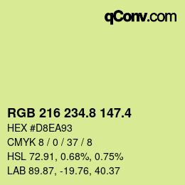 カラーコード: RGB 216 234.8 147.4 | qconv.com