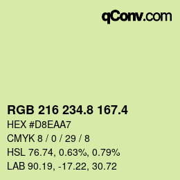 カラーコード: RGB 216 234.8 167.4 | qconv.com