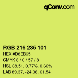 Color code: RGB 216 235 101 | qconv.com
