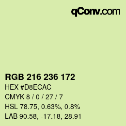 Código de color: RGB 216 236 172 | qconv.com