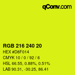 颜色代码: RGB 216 240 20 | qconv.com