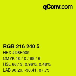 Color code: RGB 216 240 5 | qconv.com