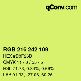 Color code: RGB 216 242 109 | qconv.com