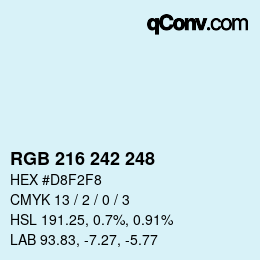 Color code: RGB 216 242 248 | qconv.com