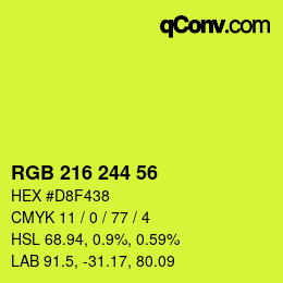 カラーコード: RGB 216 244 56 | qconv.com
