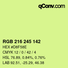 Farbcode: RGB 216 245 142 | qconv.com