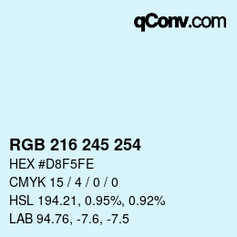 Color code: RGB 216 245 254 | qconv.com