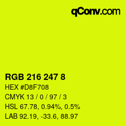 Color code: RGB 216 247 8 | qconv.com