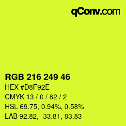 Color code: RGB 216 249 46 | qconv.com